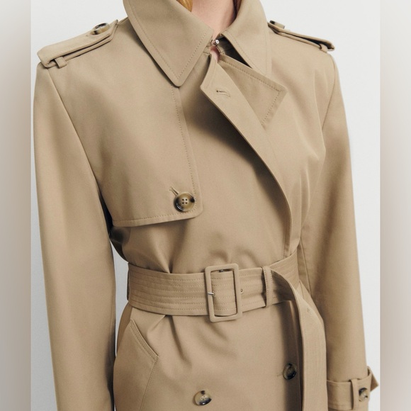 Mango Beige Double-Breasted Trench Coat - Picture 4 of 7